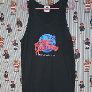 Vintage 90s Planet Hollywood Indianapolis Black Tank Top Adult Large